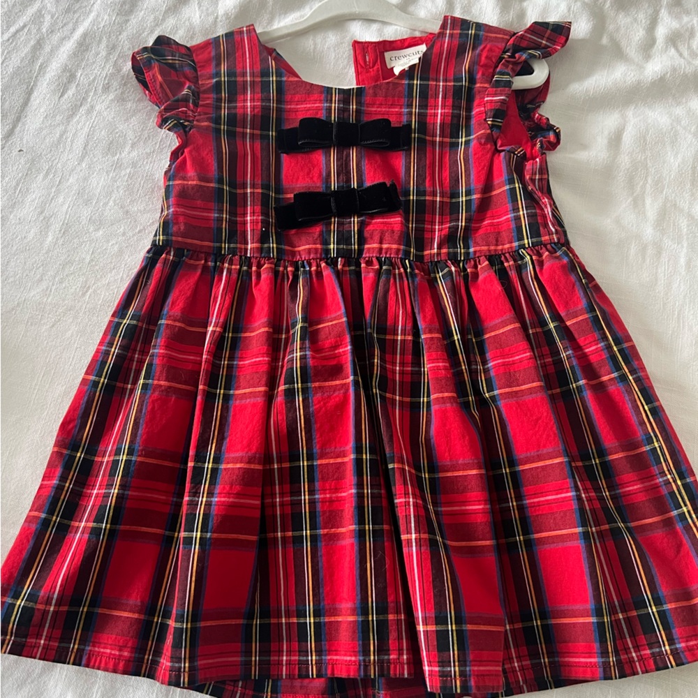Crewcuts Red Plaid Dress with Black Accents